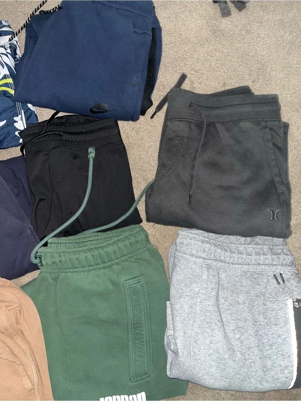 Kids Green Fleece Jogger Pants